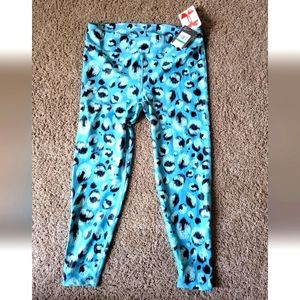 UNDER ARMOUR Blue teal Compression Yoga Workout CAPRI PANTS L Youth legging
